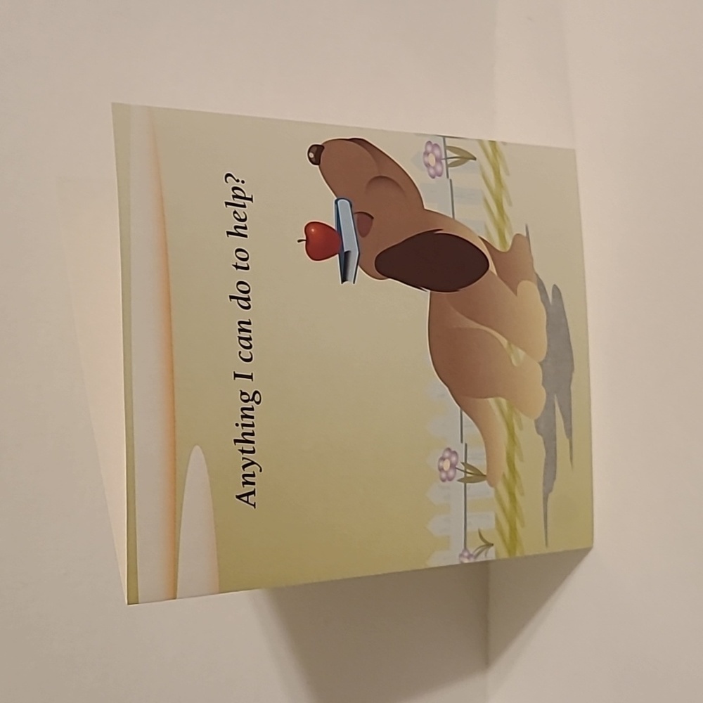Vintage Hope Greetings Landscape Brown Dog Help Theme Card - New